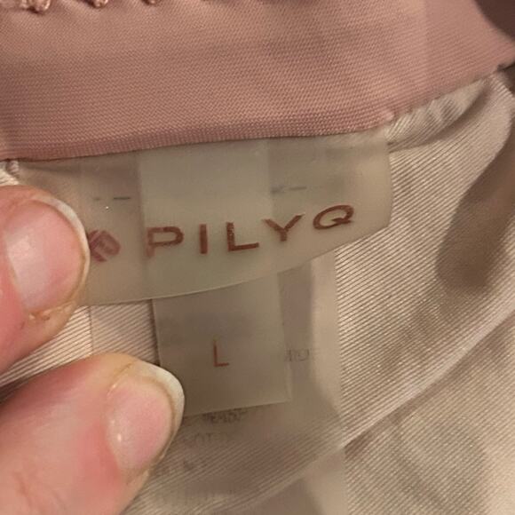 Pilyq pink stitched Ellie banded triangle bikini top sz large - Picture 8 of 9